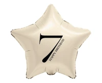 Foil Balloon 18" - Star with Number "7" (creamy)
